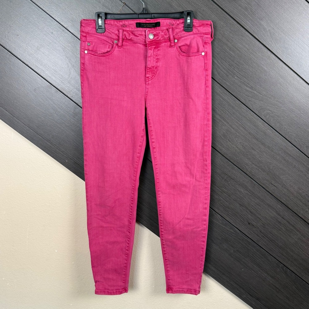 Liverpool The Crop Women's Size 10 Skinny Jeans French Berry Pink Stretch